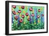 Wild Flowers in Green-Karrie Evenson-Framed Art Print