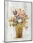 Wild Flowers in Vase II on Barn Board-Cheri Blum-Mounted Art Print