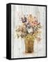 Wild Flowers in Vase II on Barn Board-Cheri Blum-Framed Stretched Canvas