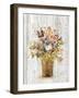 Wild Flowers in Vase II on Barn Board-Cheri Blum-Framed Art Print