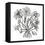 Wild Flowers Line II-Farida Zaman-Framed Stretched Canvas