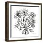 Wild Flowers Line II-Farida Zaman-Framed Art Print