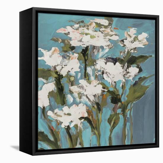 Wild Flowers on Blue I-Jane Slivka-Framed Stretched Canvas