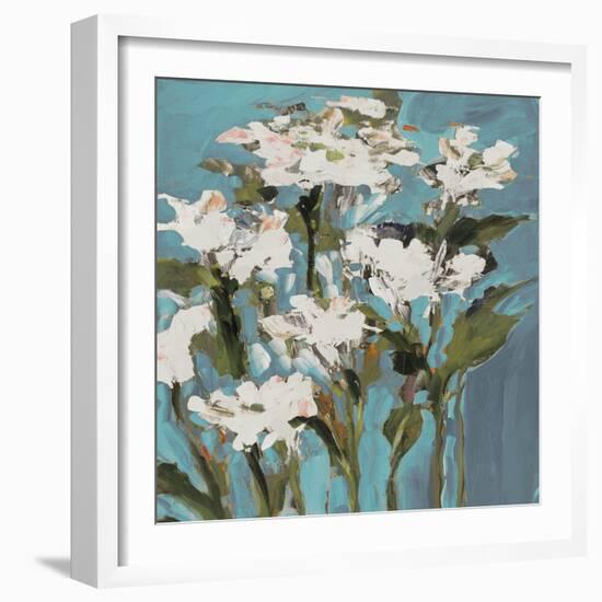 Wild Flowers on Blue I-Jane Slivka-Framed Art Print