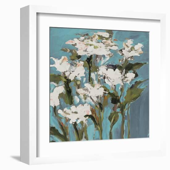 Wild Flowers on Blue I-Jane Slivka-Framed Art Print