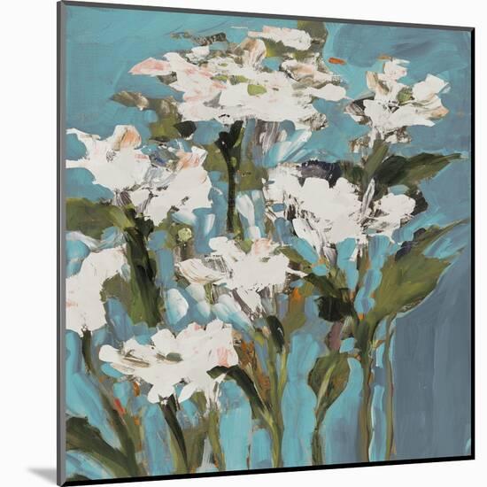 Wild Flowers on Blue I-Jane Slivka-Mounted Art Print