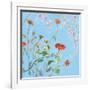 Wild Flowers on Cerulean IV-Sandra Iafrate-Framed Art Print