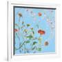 Wild Flowers on Cerulean IV-Sandra Iafrate-Framed Art Print