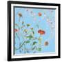 Wild Flowers on Cerulean IV-Sandra Iafrate-Framed Art Print