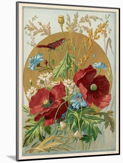 Wild Flowers: Poppies, Daisies and Cornflowers-null-Mounted Art Print