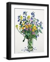 Wild Flowers with Alkanet, 2021 (w/c on paper)-Christopher Ryland-Framed Giclee Print