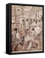 Wild Game Auction at Les Halles, Paris, France, 19th Century-null-Framed Stretched Canvas