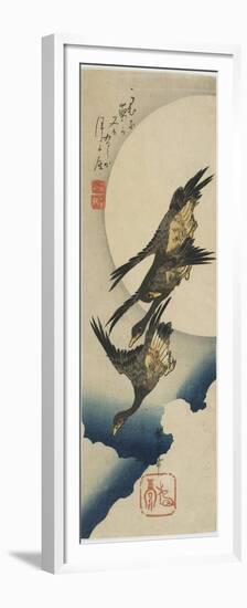 Wild Geese across the Moon, 1834-1839-Utagawa Hiroshige-Framed Premium Giclee Print