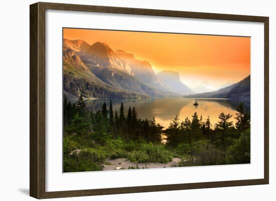 Wild Goose Island in Glacier National Park-SNEHIT-Framed Photographic Print