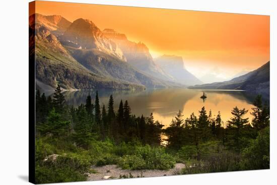 Wild Goose Island in Glacier National Park-SNEHIT-Stretched Canvas