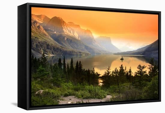 Wild Goose Island in Glacier National Park-SNEHIT-Framed Stretched Canvas