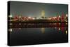 Wild Goose Pagoda at Night-George Oze-Stretched Canvas