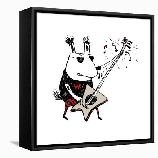 Wild Guitar Wolf-Carla Martell-Framed Stretched Canvas