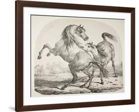 Wild Horses Fighting, C.1820-Antoine Charles Horace Vernet-Framed Giclee Print