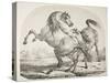 Wild Horses Fighting, C.1820-Antoine Charles Horace Vernet-Stretched Canvas