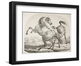 Wild Horses Fighting, C.1820-Antoine Charles Horace Vernet-Framed Giclee Print