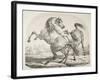 Wild Horses Fighting, C.1820-Antoine Charles Horace Vernet-Framed Giclee Print