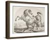 Wild Horses Fighting, C.1820-Antoine Charles Horace Vernet-Framed Giclee Print