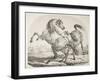 Wild Horses Fighting, C.1820-Antoine Charles Horace Vernet-Framed Giclee Print