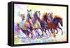 Wild Horses Running-Leon Devenice-Framed Stretched Canvas