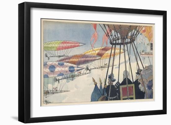 Wild Ideas a Race-Meeting of the Future-Albert Guillaume-Framed Art Print