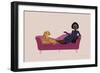 Wild Lounge I Pink Couch-Omar Escalante-Framed Art Print