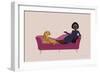 Wild Lounge I Pink Couch-Omar Escalante-Framed Art Print