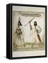 Wild Man and Woman in the Region of Ireland, Watercolor Print, Newport, 1712-null-Framed Stretched Canvas