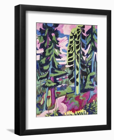 Wild Mountain (Mountain Forest; Summer Forest)-Ernst Ludwig Kirchner-Framed Premium Giclee Print