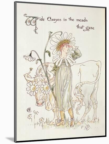 Wild Oxeyes in Meads That Gaze", Illustration to "Flora's Feast, a Masque of Flowers"-Walter Crane-Mounted Giclee Print