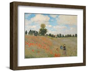 Wild Poppies, Near Argenteuil (Les Coquelicots: Environs D'Argenteuil), 1873-Claude Monet-Framed Premium Giclee Print