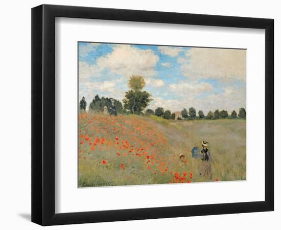 Wild Poppies, Near Argenteuil (Les Coquelicots: Environs D'Argenteuil), 1873-Claude Monet-Framed Premium Giclee Print