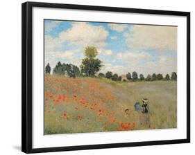 Wild Poppies, Near Argenteuil (Les Coquelicots: Environs D'Argenteuil), 1873-Claude Monet-Framed Giclee Print