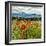 Wild Poppies (Papaver Rhoeas) and Wild Grasses with Sierra Nevada Mountains, Andalucia, Spain-Giles Bracher-Framed Photographic Print