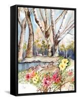 Wild Rose Pond-Neela Pushparaj-Framed Stretched Canvas