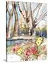 Wild Rose Pond-Neela Pushparaj-Stretched Canvas