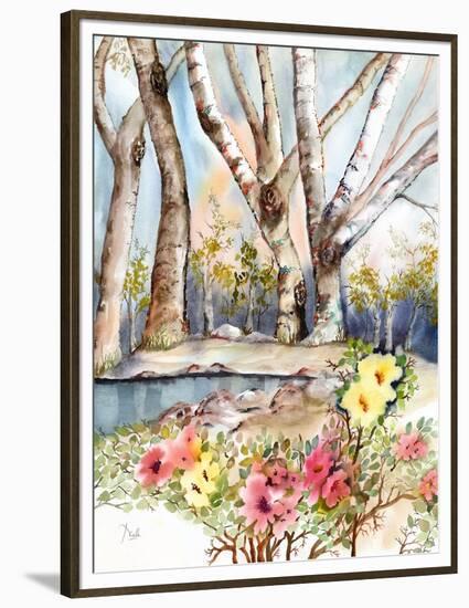 Wild Rose Pond-Neela Pushparaj-Framed Premium Giclee Print