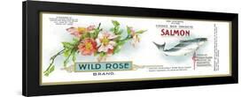 Wild Rose Salmon Can Label - Anacortes, WA-Lantern Press-Framed Art Print