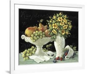 Wild Roses with Fruit-Janet Kruskamp-Framed Art Print