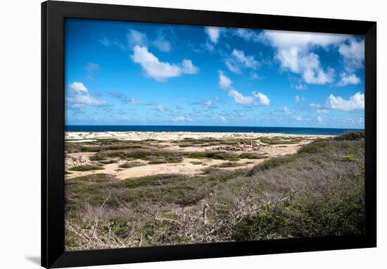 Wild Seaside Landscape with Sea and Blue Sky of Aruba in the Caribbean-PlusONE-Framed Photographic Print