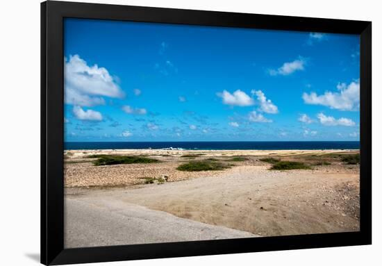 Wild Seaside Landscape with Sea and Blue Sky of Aruba in the Caribbean-PlusONE-Framed Photographic Print