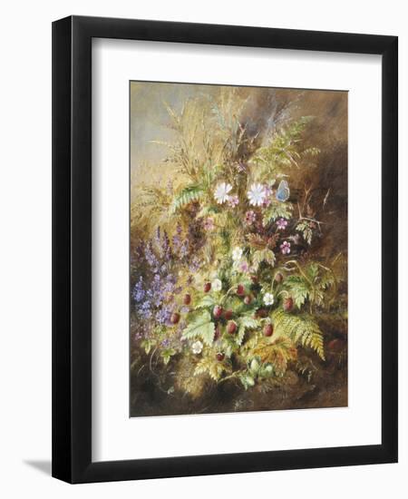 Wild Strawberries and a Butterfly-Albert Lucas-Framed Giclee Print