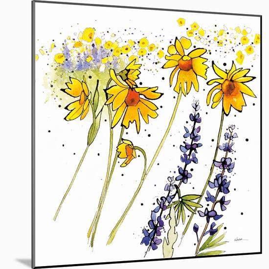 Wild Sunflowers and Lupine-Shirley Novak-Mounted Art Print