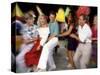 Wild Tourists Dancing in Caribbean Setting-Bill Bachmann-Stretched Canvas