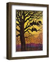 "Wild Turkeys Roosting,"November 1, 1938-Paul Bransom-Framed Giclee Print